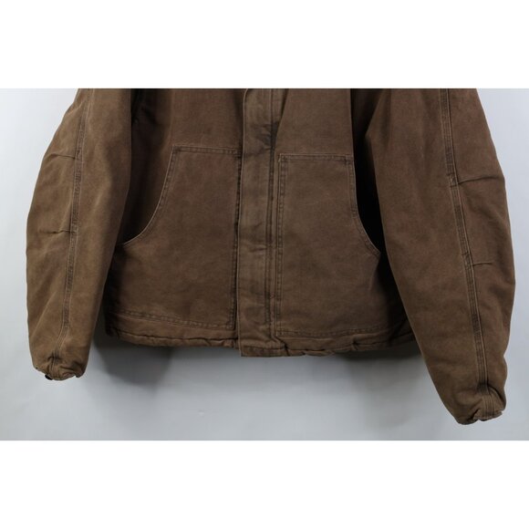 Vtg Y2K 2000 Carhartt Mens 2XL Arctic Quilted Detroit Jacket Brown Canvas USA - Picture 3 of 16